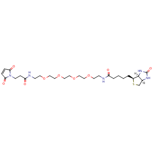 Chemical structure of Biotin-PEG4-amido-Mal , CAS 1604673-42-8, AChemBlock AD286622