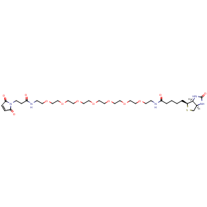 Chemical structure of Biotin-PEG7-amido-Mal , CAS 1898221-65-2, AChemBlock AD286623