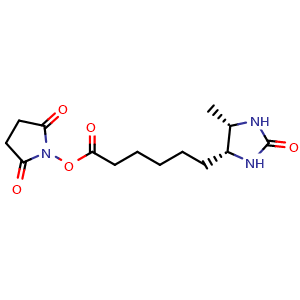 Chemical structure of Desthiobiotin NHS Ester , CAS 80750-24-9, AChemBlock AD286632