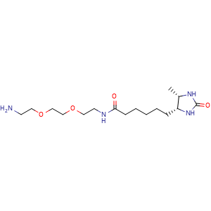 Chemical structure of Desthiobiotin-PEG2-Amine , CAS 2231104-06-4, AChemBlock AD286641