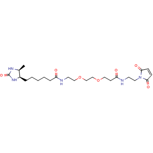 Chemical structure of Desthiobiotin-PEG2-CONH-Maleimide , AChemBlock AD286642