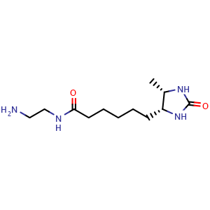 Chemical structure of Desthiobiotin-CO-NH-C2-NH2 , CAS 2756643-48-6, AChemBlock AD286643