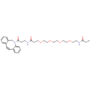 Chemical structure of BrCH2CONH-PEG4-CONH-DBCO , CAS 2735663-70-2, AChemBlock AD286653