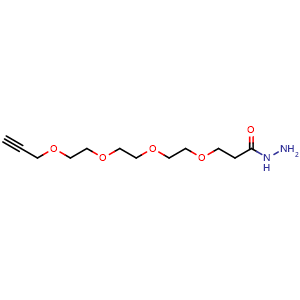 Chemical structure of Propargyl-PEG4-hydrazide , CAS 2751958-10-6, AChemBlock AD286654