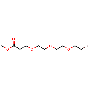 Chemical structure of Br-PEG3-CH2CH2COOMe , CAS 2730972-04-8, AChemBlock AD286656