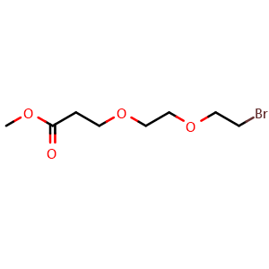 Chemical structure of Br-PEG2-CH2CH2COOMe , CAS 2468714-95-4, AChemBlock AD286657