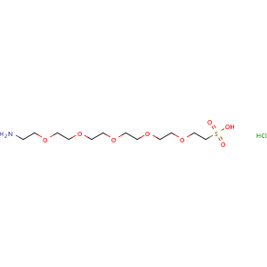 Chemical structure of Amino-PEG5-C2-sulfonic acid (HCl salt) , AChemBlock AD286662