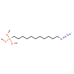 Chemical structure of (11-Azidoundecyl)trimethoxysilane , CAS 334521-23-2, AChemBlock AD286663