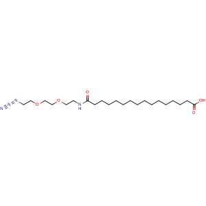Chemical structure of N3-PEG2-NHCO-C15-acid , CAS 3049664-45-8, AChemBlock AD286666