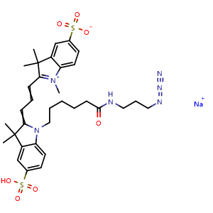 Chemical structure of DiSulfo-Cy3 azide , CAS 2055138-89-9, AChemBlock AD286675