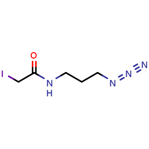 Chemical structure of Azide-C3-iodoacetamide , CAS 352307-52-9, AChemBlock AD286679