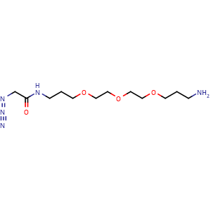 Chemical structure of Azidoacetamide-C3-PEG3-C3-NH2 , CAS 2770268-17-0, AChemBlock AD286681