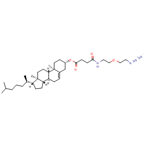 Chemical structure of Cholesterol-PEG1-azide , AChemBlock AD286690
