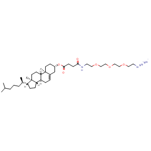 Chemical structure of Cholesterol-PEG3-azide , CAS 1459756-73-0, AChemBlock AD286691