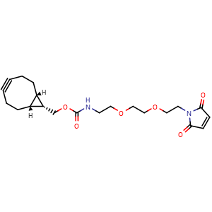 Chemical structure of BCN-PEG2-Mal , AChemBlock AD286696
