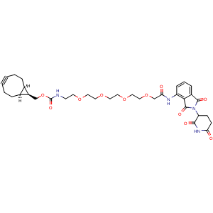 Chemical structure of endo-BCN-PEG4-pomalidomide , AChemBlock AD286704