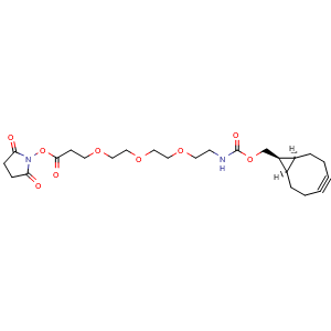 Chemical structure of endo-BCN-PEG3-NHS ester , CAS 2141976-24-9, AChemBlock AD286707