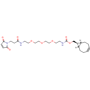 Chemical structure of exo-BCN-PEG3-NHCO-maleimide , CAS 2919127-00-5, AChemBlock AD286724