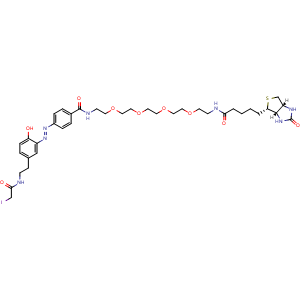 Chemical structure of Diazo biotin-PEG4-iodoacetamide , AChemBlock AD286731