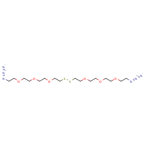 Chemical structure of Azido-PEG3-SS-PEG3-azide , CAS 1310827-27-0, AChemBlock AD286733