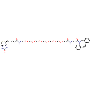 Chemical structure of DBCO-NHCO-PEG6-biotin , AChemBlock AD286741