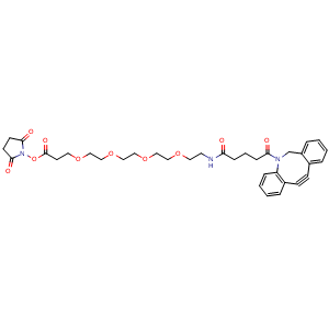 Chemical structure of DBCO-C5-PEG4-NHS ester , CAS 1429792-10-8, AChemBlock AD286758
