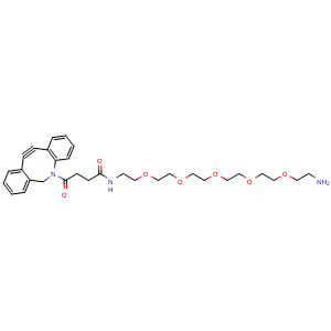 Chemical structure of DBCO-PEG5-amine , AChemBlock AD286759