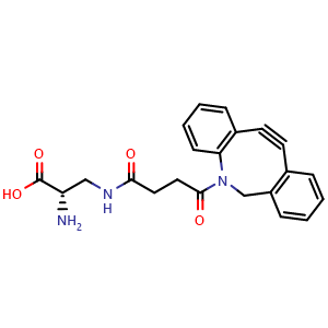 Chemical structure of H-L-Dap(DBCO)-OH , AChemBlock AD286762