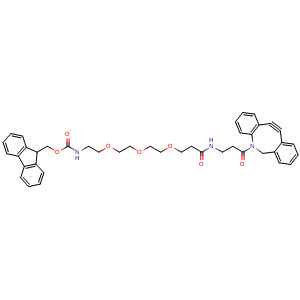 Chemical structure of DBCO-NHCO-PEG3-Fmoc , AChemBlock AD286765