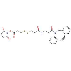Chemical structure of DBCO-NHCO-S-S-NHS ester , AChemBlock AD286773