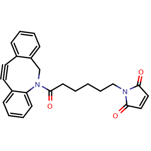 Chemical structure of DBCO-C6-maleimide , CAS 2553412-86-3, AChemBlock AD286779