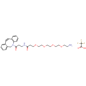 Chemical structure of DBCO-NHCO-PEG4-amine (TFA salt) , AChemBlock AD286780