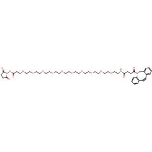 Chemical structure of DBCO-PEG10-NHS ester , AChemBlock AD286782