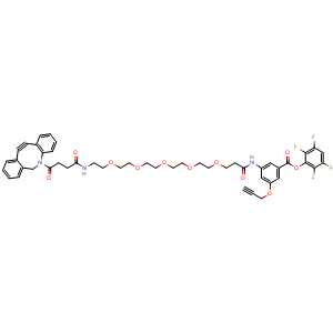 Chemical structure of Con-DBCO-Propargyl-PEG5-TFP ester , CAS 2764923-68-2, AChemBlock AD286786