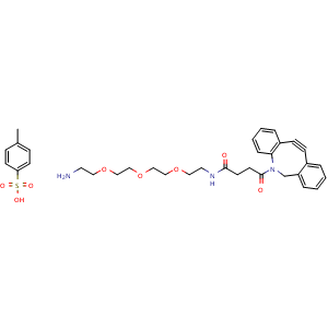 Chemical structure of DBCO-PEG3-amine(TSOH) , AChemBlock AD286787