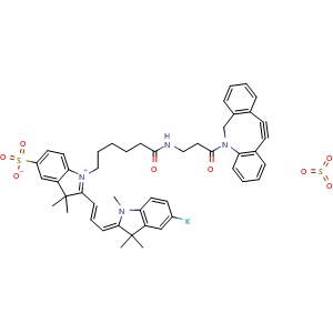 Chemical structure of DiSulfo-Cy3 DBCO(Methyl) , AChemBlock AD286796