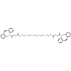 Chemical structure of DBCO-CONH-PEG4-NHCO-DBCO , AChemBlock AD286806