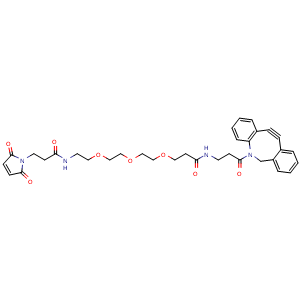 Chemical structure of DBCO-PEG3-maleimide , AChemBlock AD286813