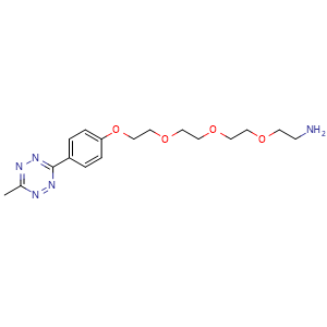 Chemical structure of Methyltetrazine-PEG4-amine , CAS 1802908-05-9, AChemBlock AD286820