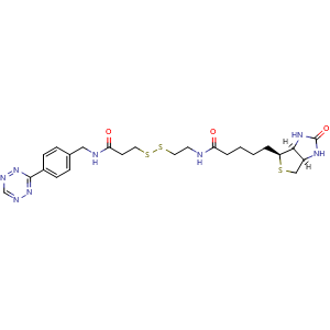 Chemical structure of Tetrazine-SS-biotin , CAS 2123482-78-8, AChemBlock AD286821
