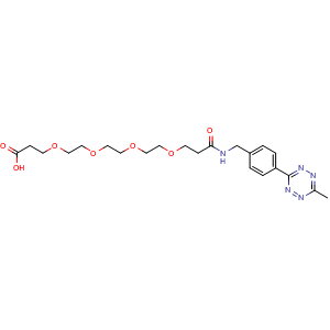 Chemical structure of Methyltetrazine-NHCO-PEG4-COOH , CAS 2141976-30-7, AChemBlock AD286826