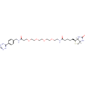 Chemical structure of Tetrazine-PEG4-biotin , CAS 1962919-29-4, AChemBlock AD286828