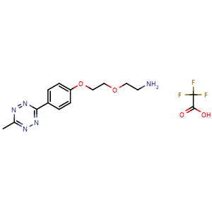 Chemical structure of Methyltetrazine-PEG2-amine TFA salt , AChemBlock AD286831