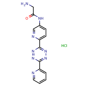 Chemical structure of NH2CH2CONH-Py2-tetrazine hydrochloride , CAS 1360467-41-9, AChemBlock AD286837