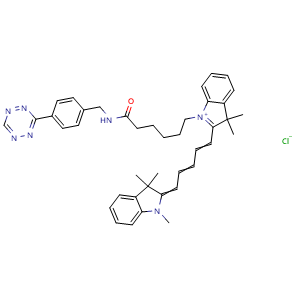 Chemical structure of Cyanine5 tetrazine , AChemBlock AD286843