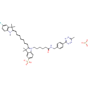 Chemical structure of Me-tetrazine-Disulfo-Cyanine7 , AChemBlock AD286847