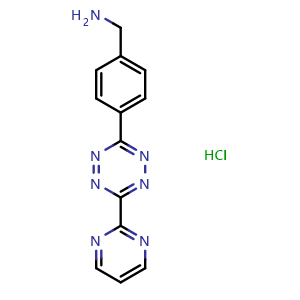 Chemical structure of Pyrimidine-Tetrazine-amine hydrochloride , CAS 2252340-09-1, AChemBlock AD286850