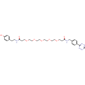 Chemical structure of Tetrazine-PEG5-NH-CH2CH2-4-phenol , AChemBlock AD286859