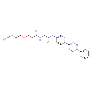 Chemical structure of Py-tetrazine-Py-PEG1-azide , AChemBlock AD286868