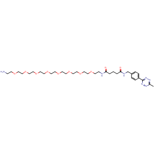 Chemical structure of Methyltetrazine-NHCO-C3-CONH-PEG8-NH2 , AChemBlock AD286871